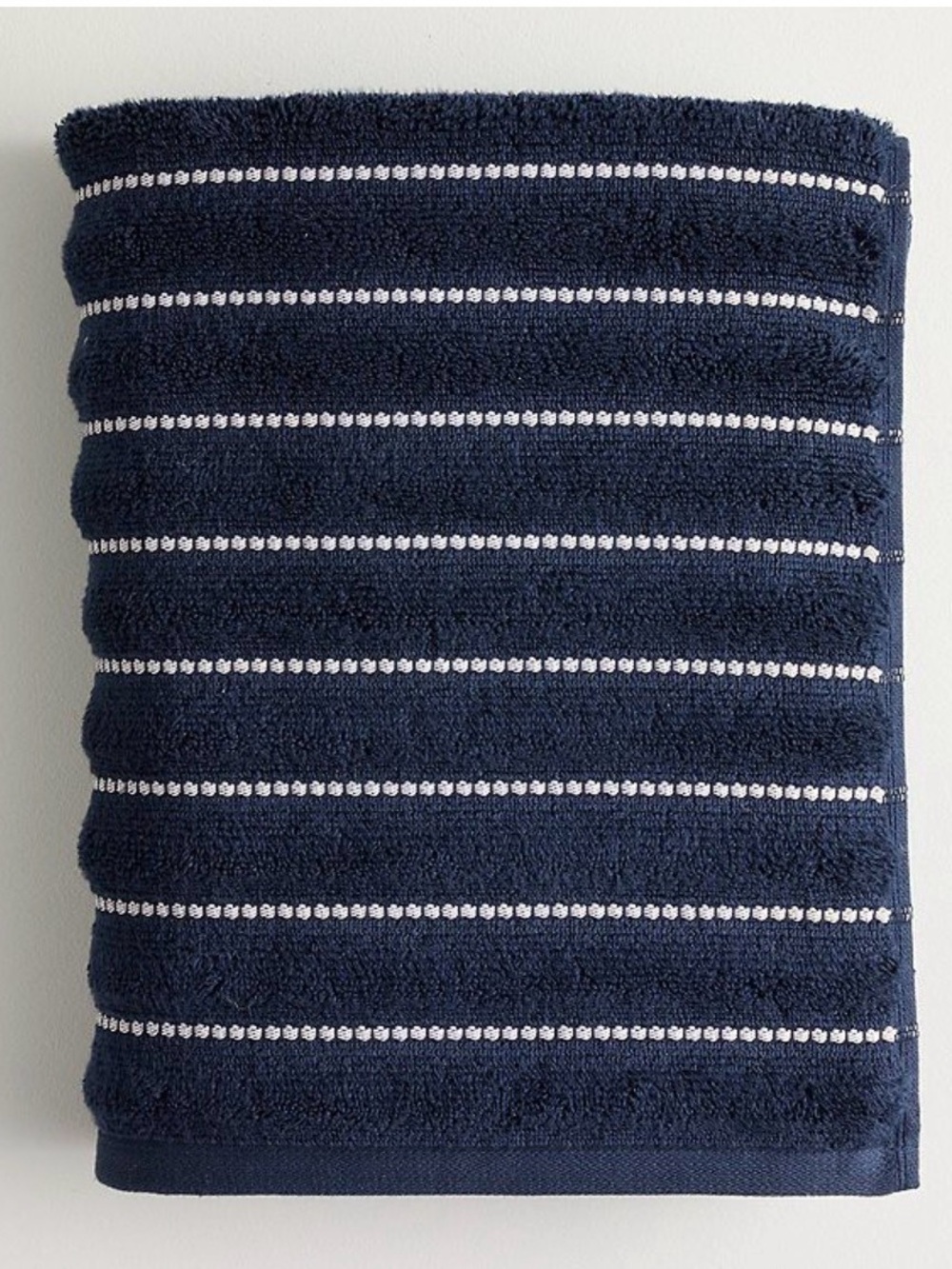 Sonoma Navy Blue and White Striped Bath Towel